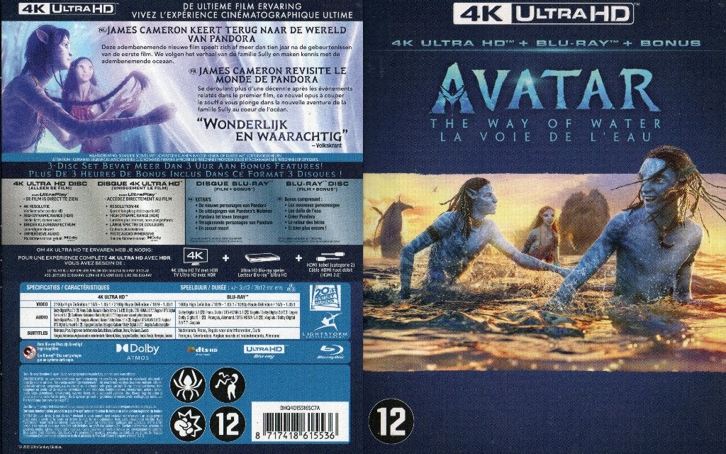 avatar la voie de l’eau (4k ultra-hd + 2 blu-ray) neuf, Français, Enlèvement ou Envoi, Film, Science-Fiction et Fantasy