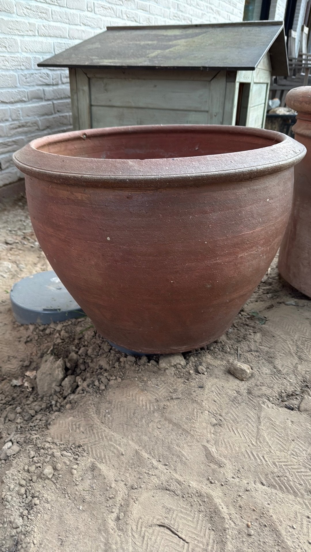 Grote terracotta bloempot – Toscaanse stijl, Tuin en Terras, Ophalen, Steen, Gebruikt, Minder dan 60 cm