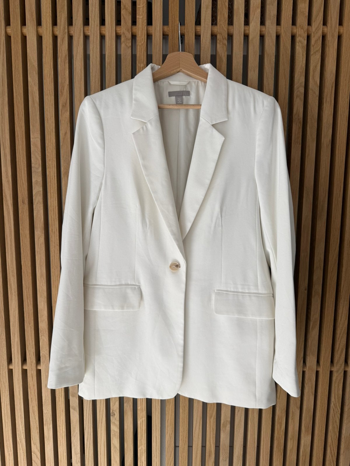 Witte/crème blazer H&M small, Kleding | Dames, Jasjes, Kostuums en Pakken, Beige, Ophalen of Verzenden, Zo goed als nieuw, Jasje
