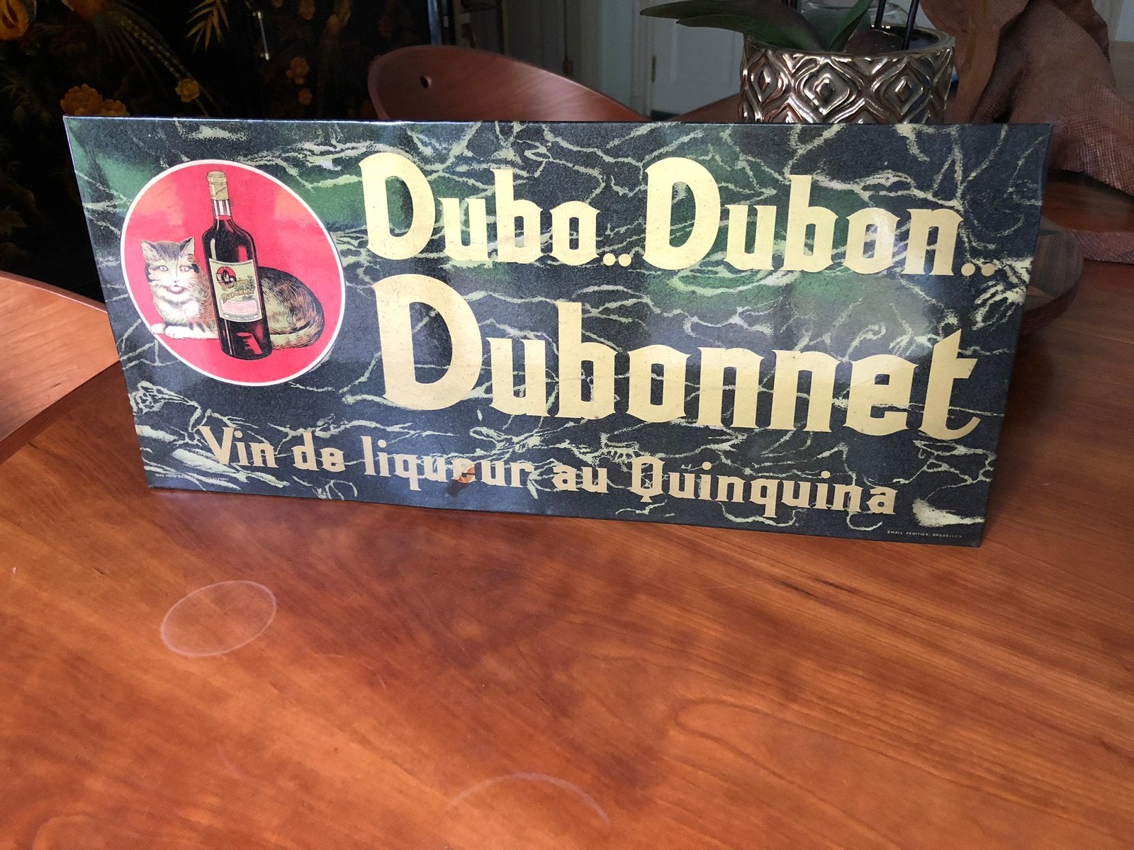 Enseigne publicitaire Glacoid Dubonnet Liqueur Wine, Collections, Enlèvement ou Envoi, Utilisé, Panneau publicitaire
