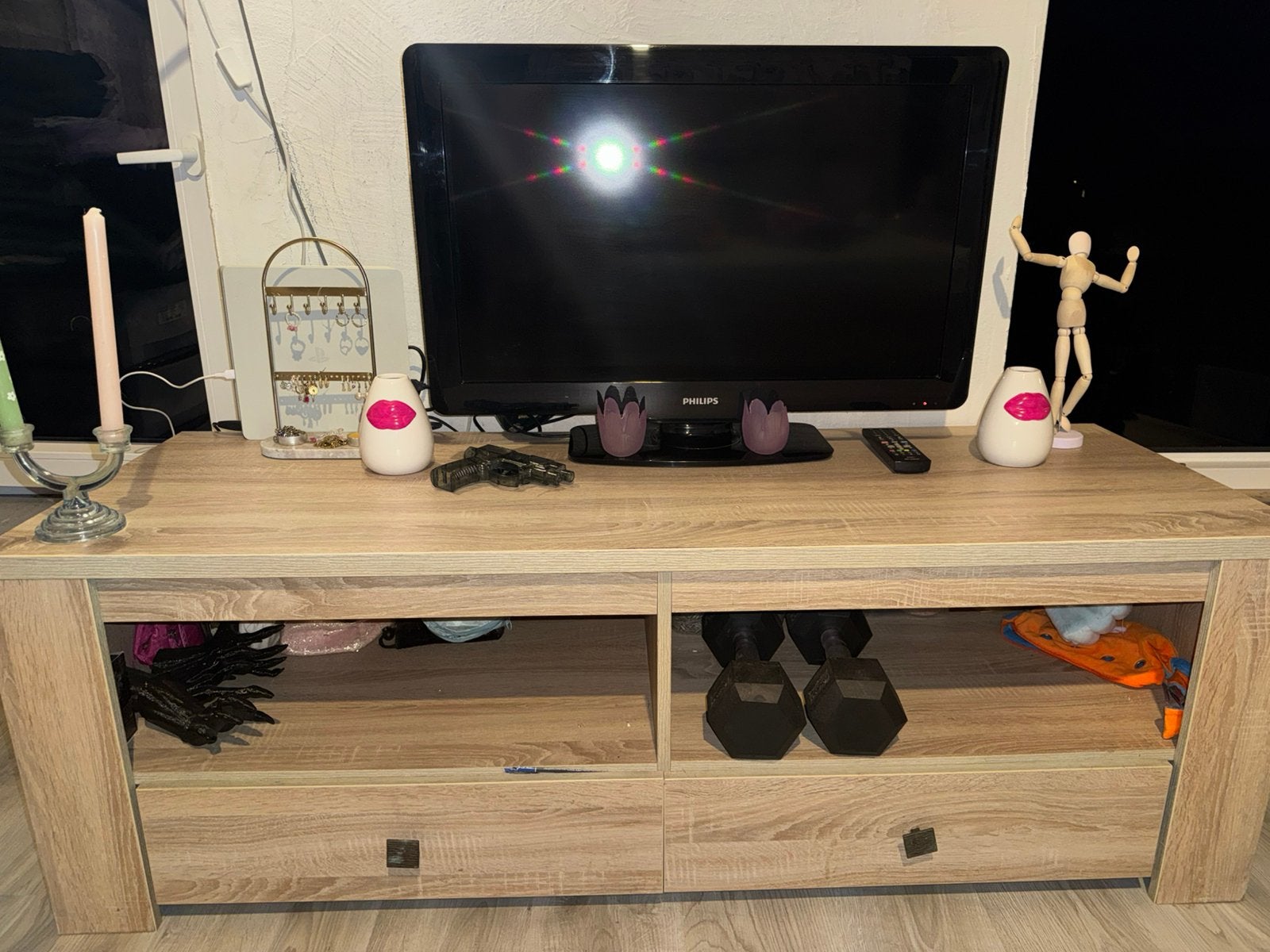 Meuble TV, Huis en Inrichting, Kasten |Televisiemeubels, Ophalen, Eikenhout, 100 tot 150 cm, Zo goed als nieuw