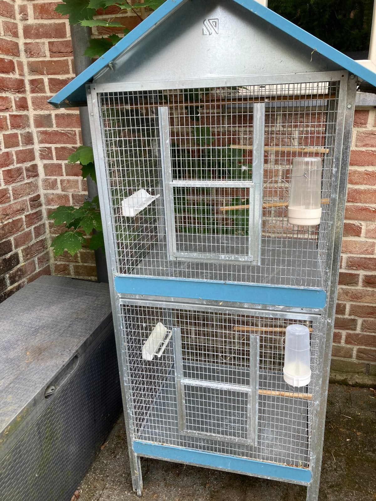 DUBBELE METALEN VOLIERE VOOR MEERDERE VOGELS NU 90 EURO, Dieren en Toebehoren, Ophalen, Zo goed als nieuw, Metaal, Volière