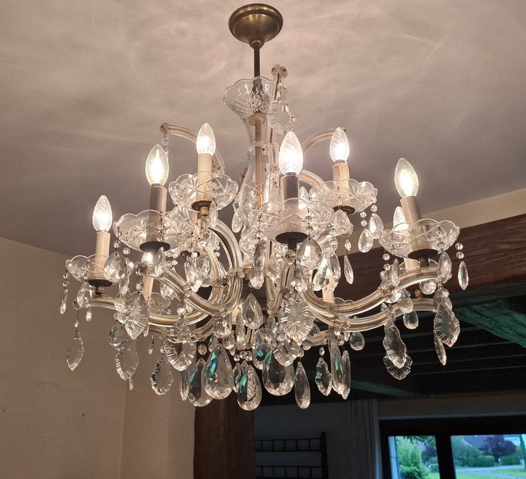Lustre de style Maria-Théresia en cristal 12 feux, Enlèvement