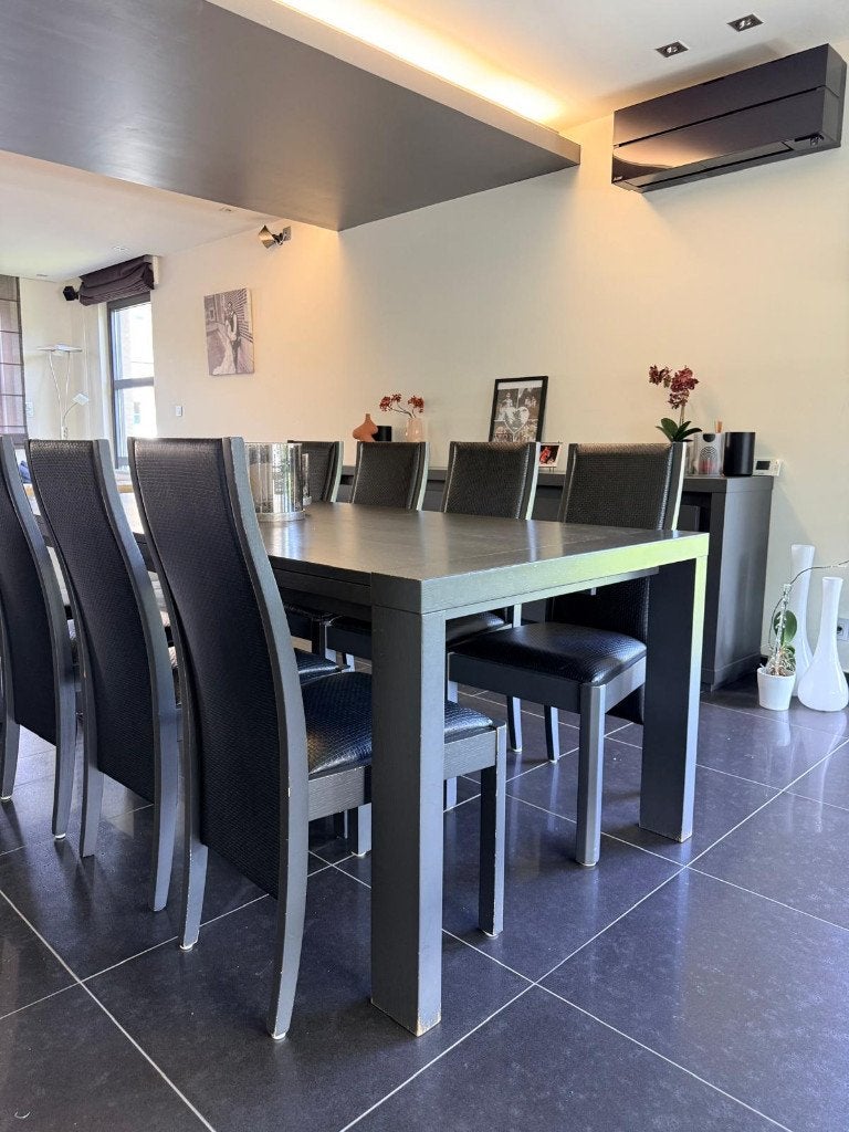 Luxe eiken eetkamerset – Uitschuifbare tafel tot 3m40, Ophalen of Verzenden, Gebruikt, Modern, 8 stoelen of meer