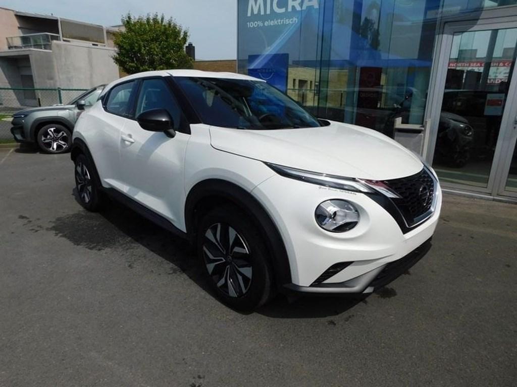 Nissan Juke 1.0 DIG-T Acenta  5 JAAR WAARBORG, Auto's, Nissan, Wit, Bedrijf, 5 deurs, Emergency brake assist