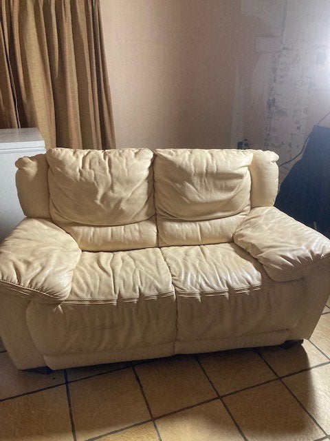 lederen zetel, 75 à 100 cm, Quatre personnes ou plus, Enlèvement, Utilisé