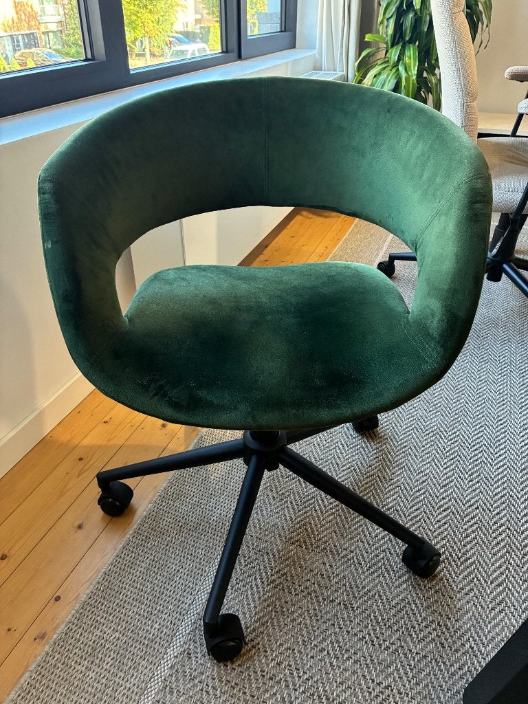 2 groene bureaustoelen, Ophalen, Gebruikt, Groen, Bureaustoel