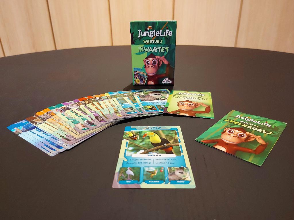 JUNGLE LIFE WEETJES kwartet - Vanaf 6 jaar - NIEUWSTAAT, Hobby en Vrije tijd, Een of twee spelers, Ophalen of Verzenden, Zo goed als nieuw
