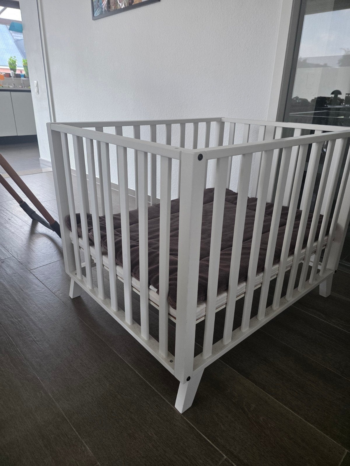 TWF Box Julia wit + matras & boxkleed – verstelbare bodem, Enlèvement, Tapis de parc
