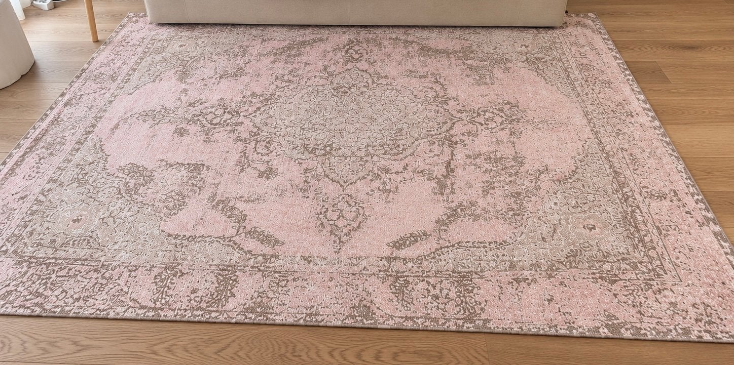 BELLIANI- tapis TATARIM rose poudré, Enlèvement, Comme neuf, Beige