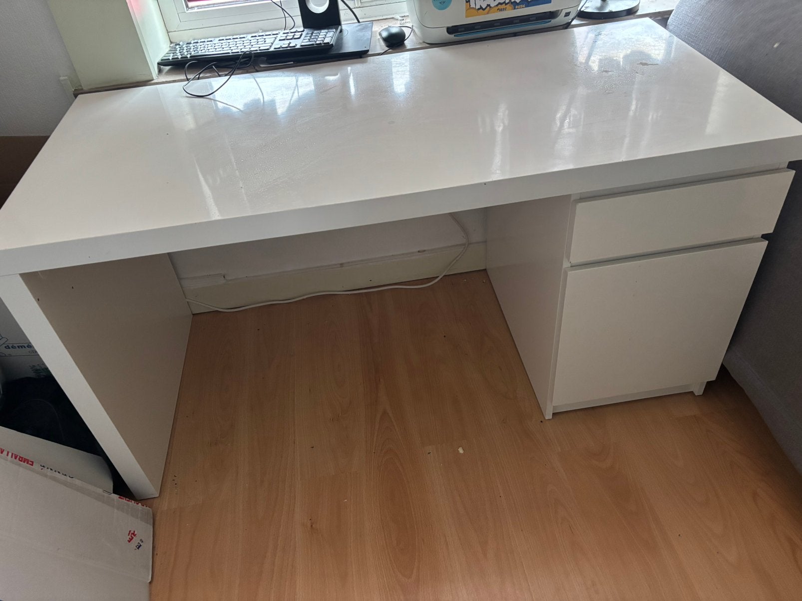 Bureau ikea blanc, Enlèvement, Comme neuf, IKEA, Blanc