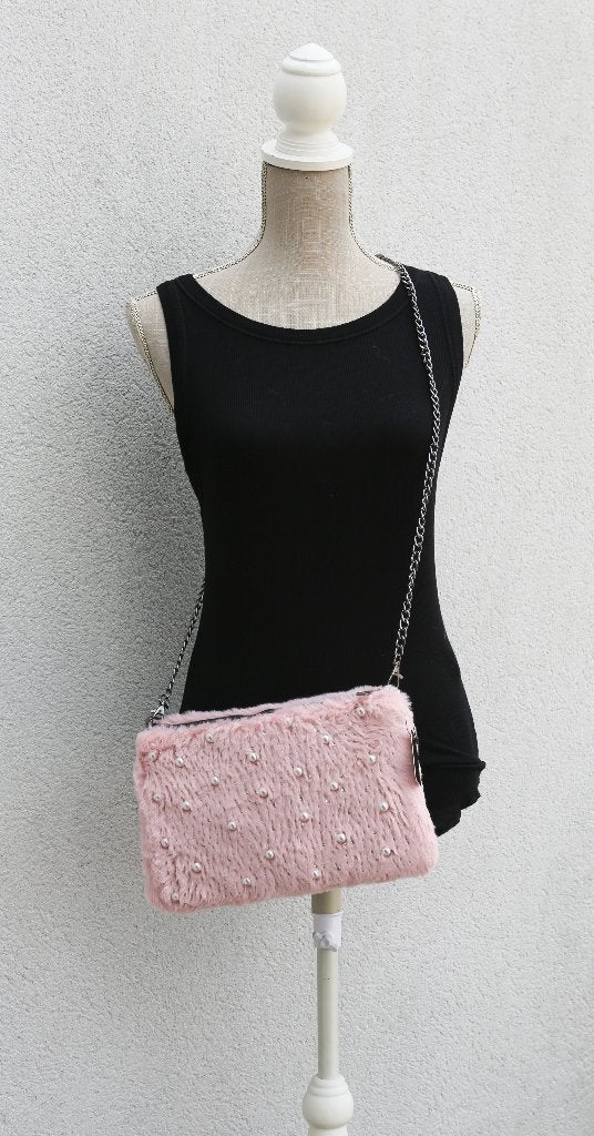 Mooi nieuw roze pareltasje met schouderriem (of etui), Handtassen en Accessoires, Ophalen of Verzenden, Nieuw, Roze