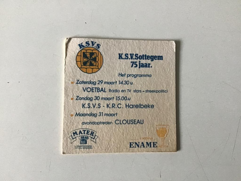 Bierviltje KSV Zottegem 75 jaar, Verzamelen, Ophalen, Gebruikt, Viltje(s)