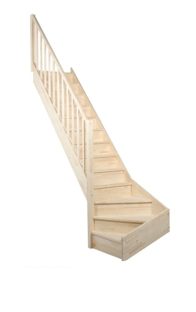 beuken trap 1/4 draai voorgemonteerd, Enlèvement, Utilisé, Escalier