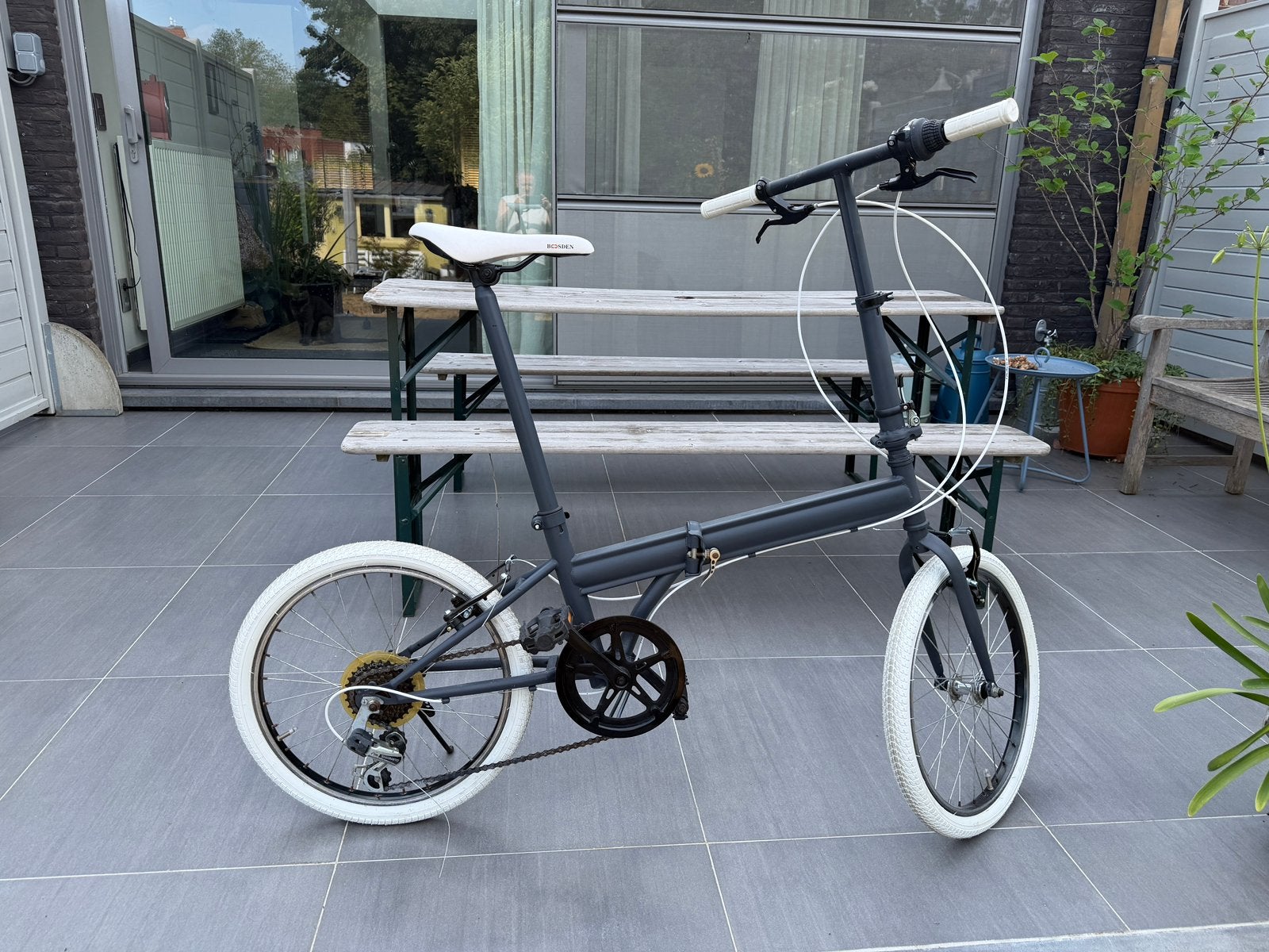 Velo pliable refait a neuf, Fietsen en Brommers, Fietsen | Vouwfietsen, Gebruikt, Velgrem, 16 tot 18 inch, Versnellingen