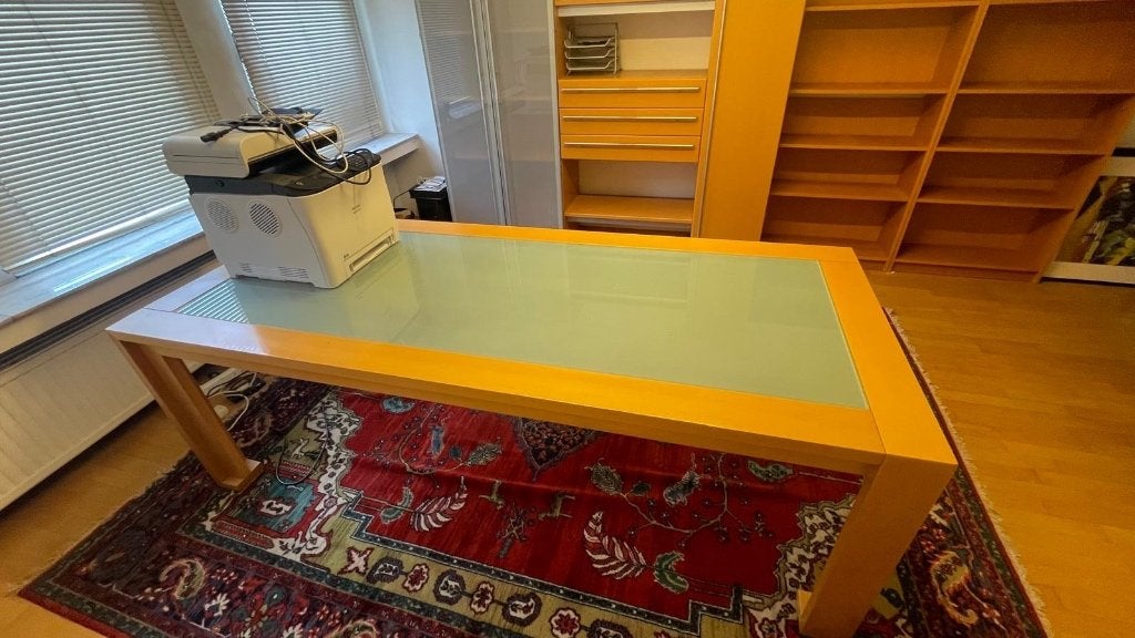 Volledig bureau met bijhorende kast, Werkplek, Ophalen, Gebruikt, Bureau