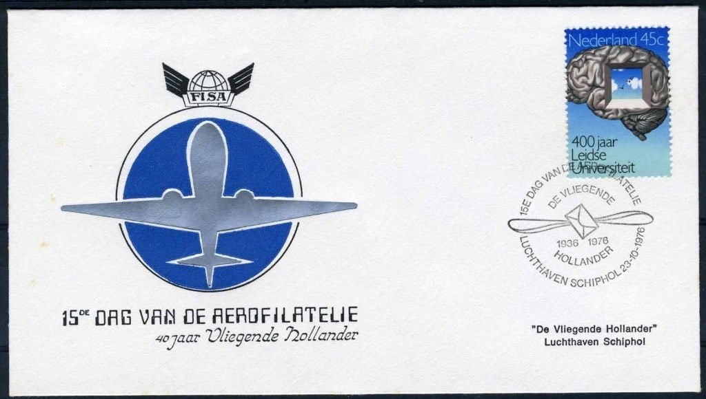 NEDERLAND 15e DAG VAN DE AEROFILATELIE 23/10/1976, Verzenden, Na 1940, Gestempeld