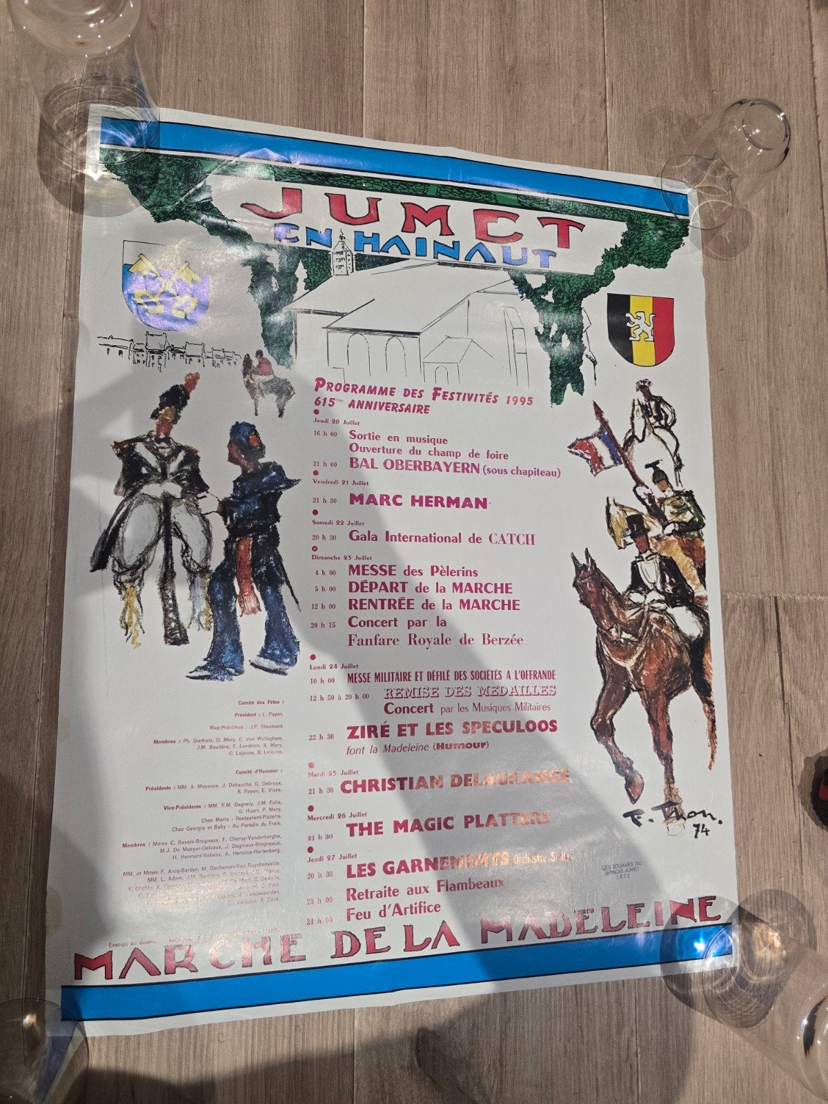 Vintage poster Marche de la Madeleine Jumet 1995 — 50 x 65, Ophalen of Verzenden
