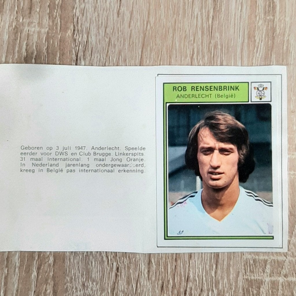 Voetbalplaatje Rob Rensebrink Anderlecht Belgie., Verzenden, Gebruikt, Poster, Plaatje of Sticker
