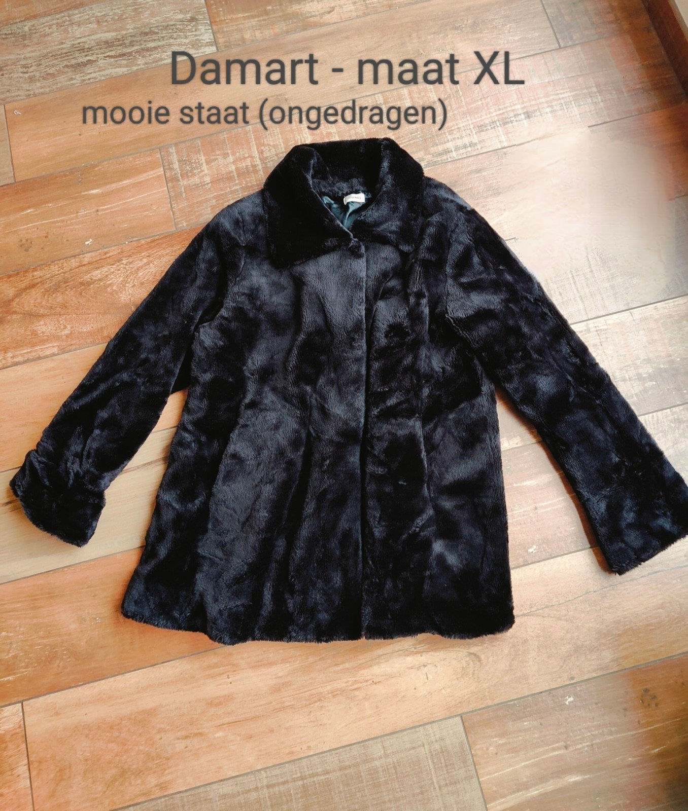 warme mantel XL, Kleding | Dames, Zwart, Maat 46/48 (XL) of groter, Ophalen of Verzenden, Zo goed als nieuw