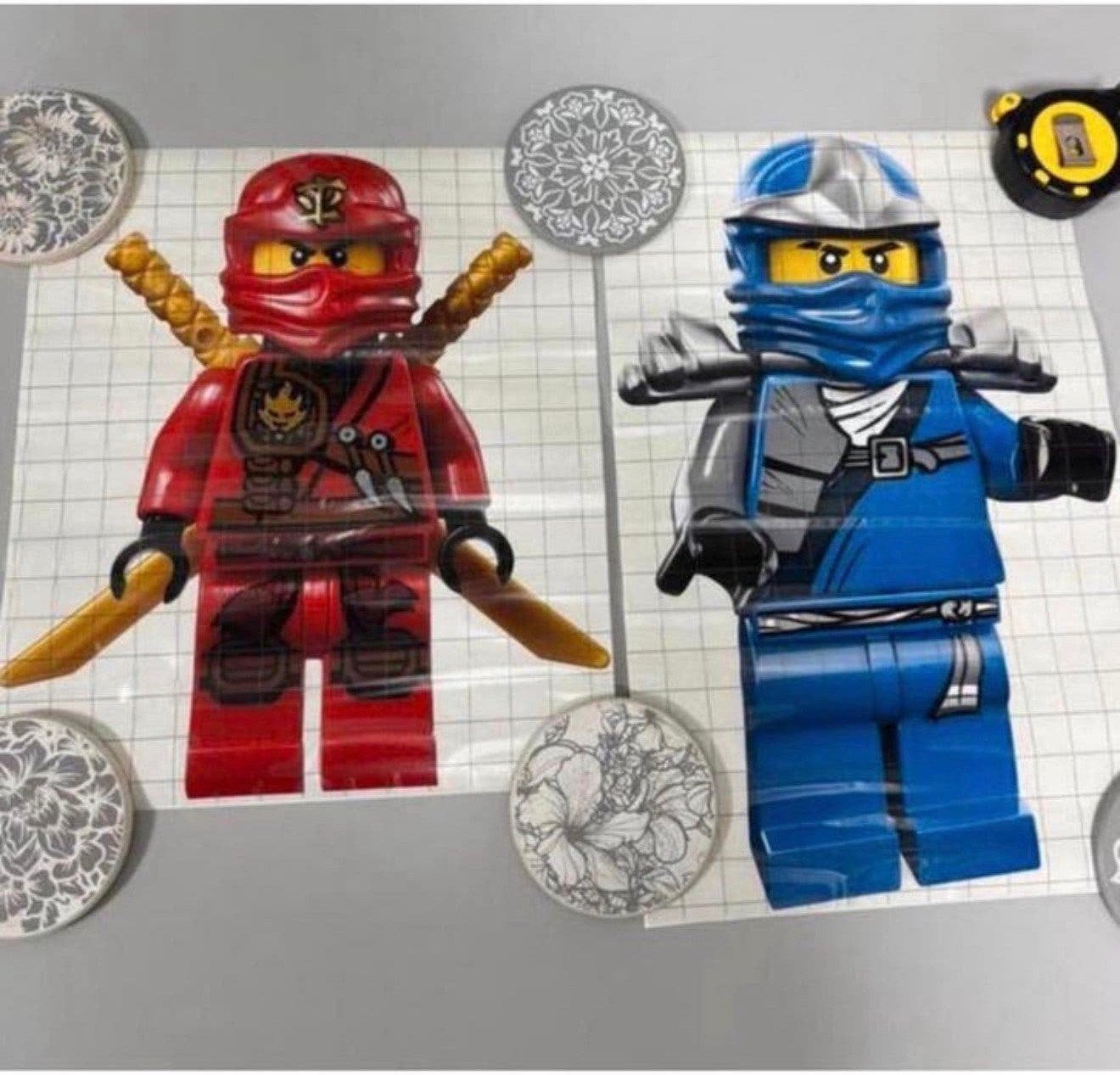 2x Groot grote Lego Ninjago sticker stickers vinyl Kai Jay, Ophalen of Verzenden, Nieuw