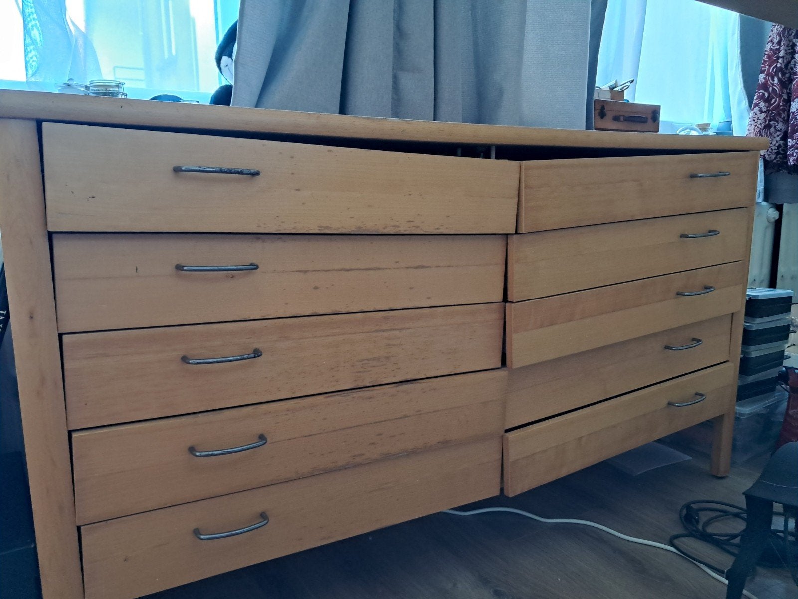 A donner Meuble à tiroirs atelier en bois, Maison & Meubles, 25 à 50 cm, 100 à 150 cm, Enlèvement, Utilisé