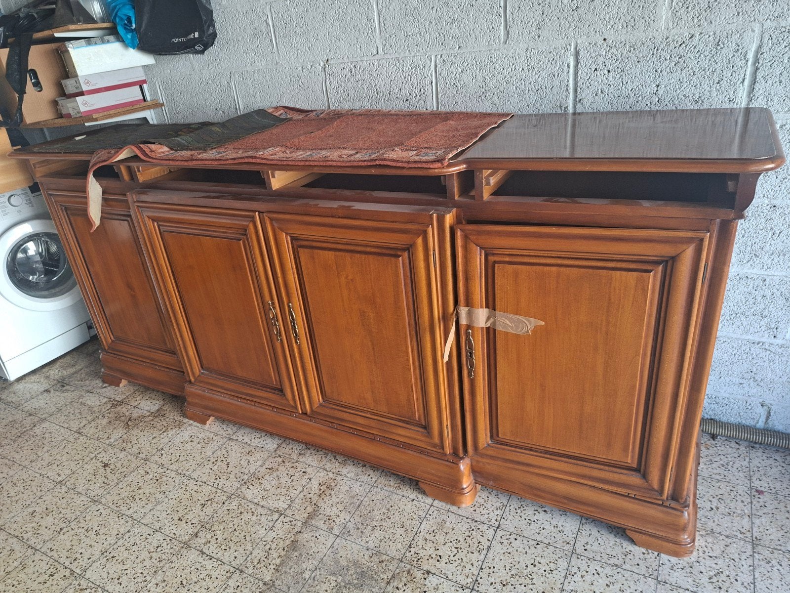 Dressoir bahut en merisier 4 portes 4 tiroirs, Maison & Meubles, Enlèvement