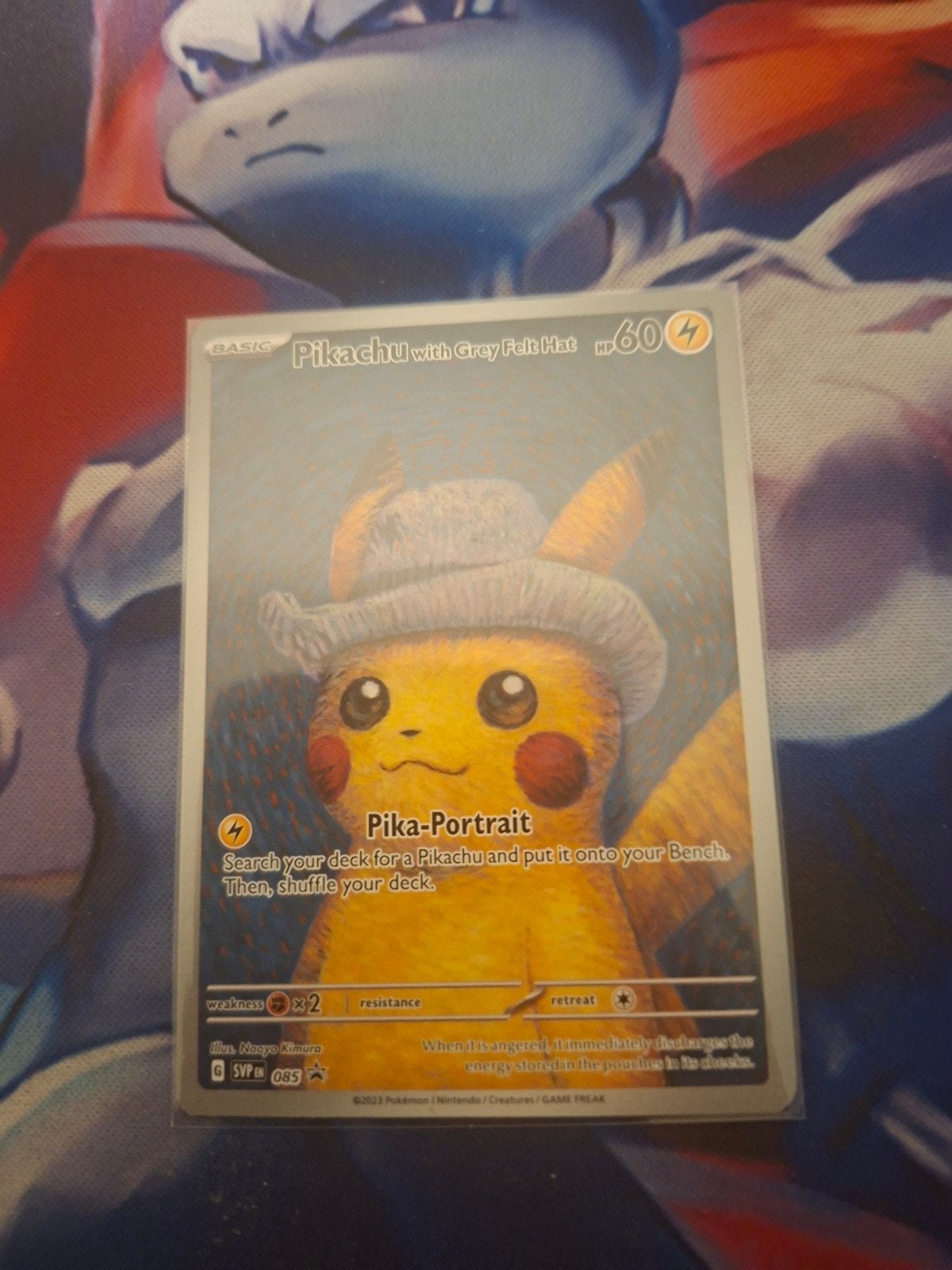 pikachu with grey felt hat, Ophalen, Zo goed als nieuw, Losse kaart