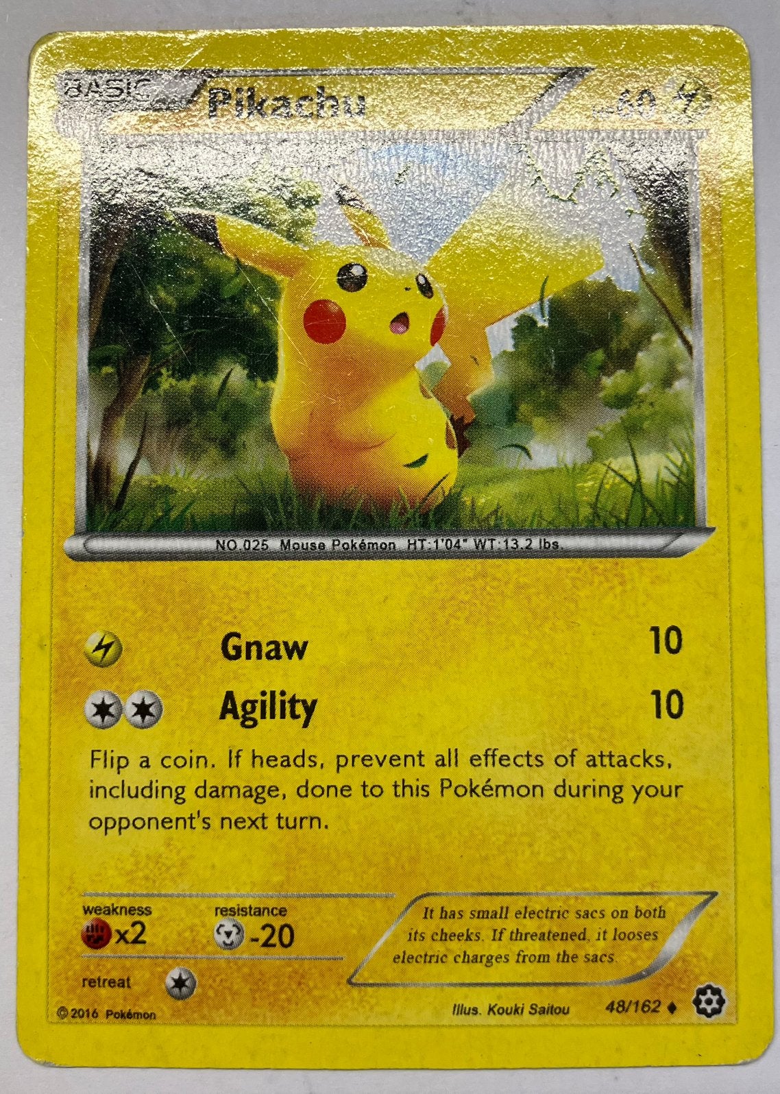 Oude pokemon pikachu kaart, Hobby en Vrije tijd, Ophalen, Zo goed als nieuw, Losse kaart, Foil