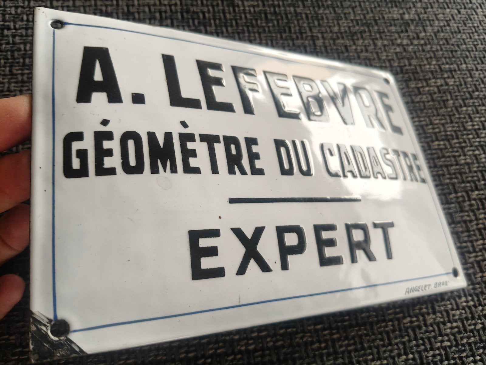 plaque émaillée lefebvre géomètre, Antiquités & Art, Enlèvement ou Envoi