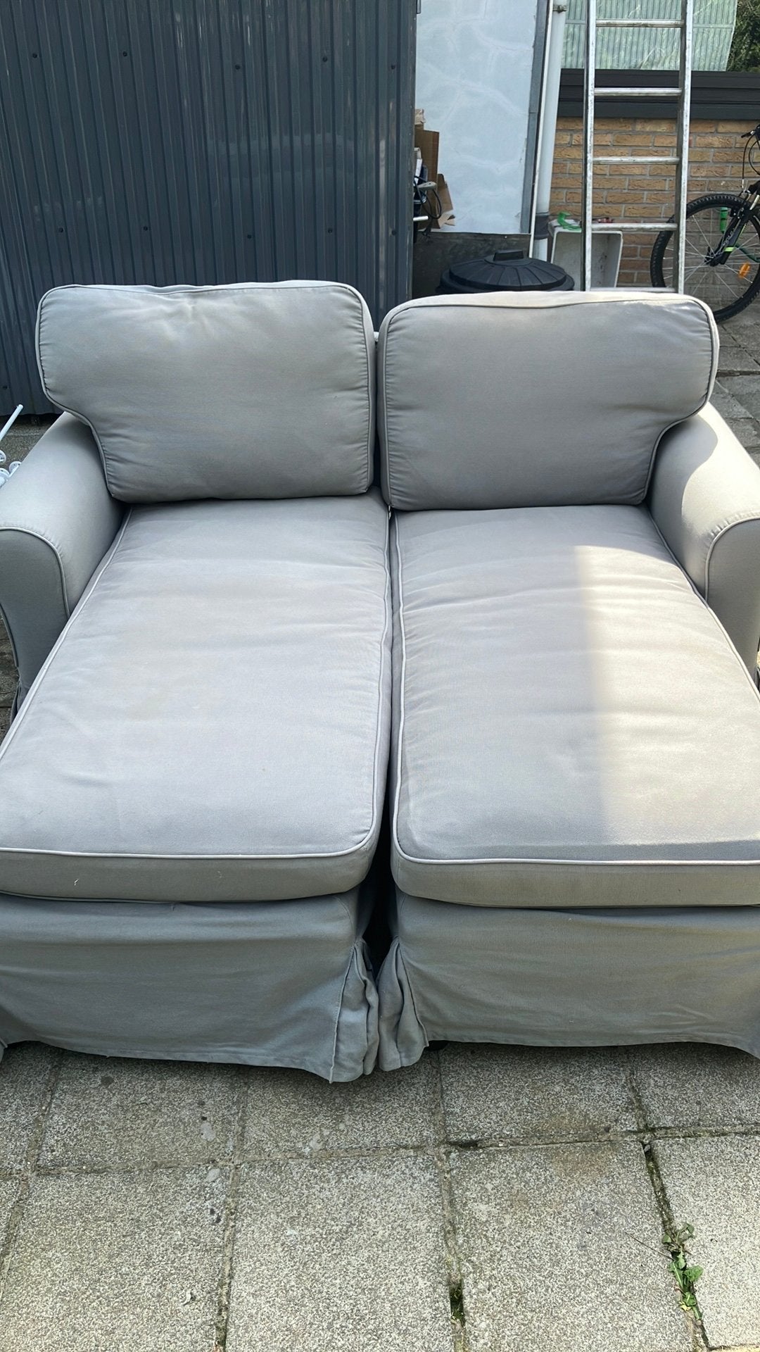 2 fauteuils gris clair Ikea, Maison & Meubles, Fauteuils, Enlèvement ou Envoi, Utilisé, 125 cm ou plus, Ikea