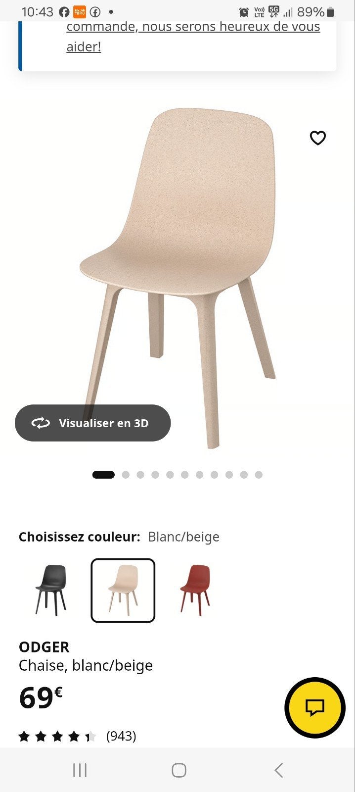 Chaises ikea, Maison & Meubles, Chaises, Enlèvement ou Envoi
