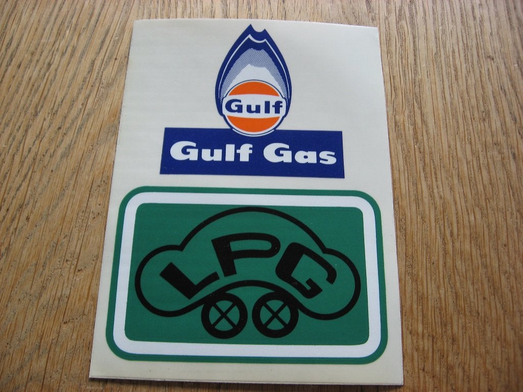 Sticker Gulf Gas LPG Benzinestation, Ophalen of Verzenden, Nieuw, Overige typen