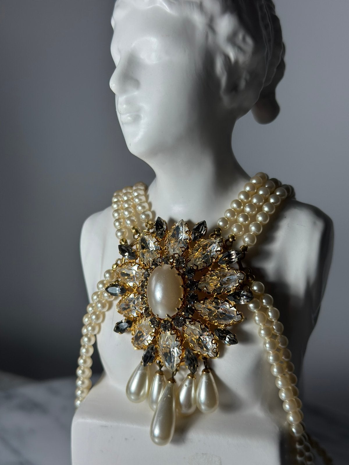 Vintage Halsketting met parels, Ophalen of Verzenden, Zo goed als nieuw