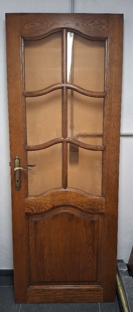 Porte entièrement en chêne avec verre, Porte intérieure, Verre, Enlèvement, Utilisé
