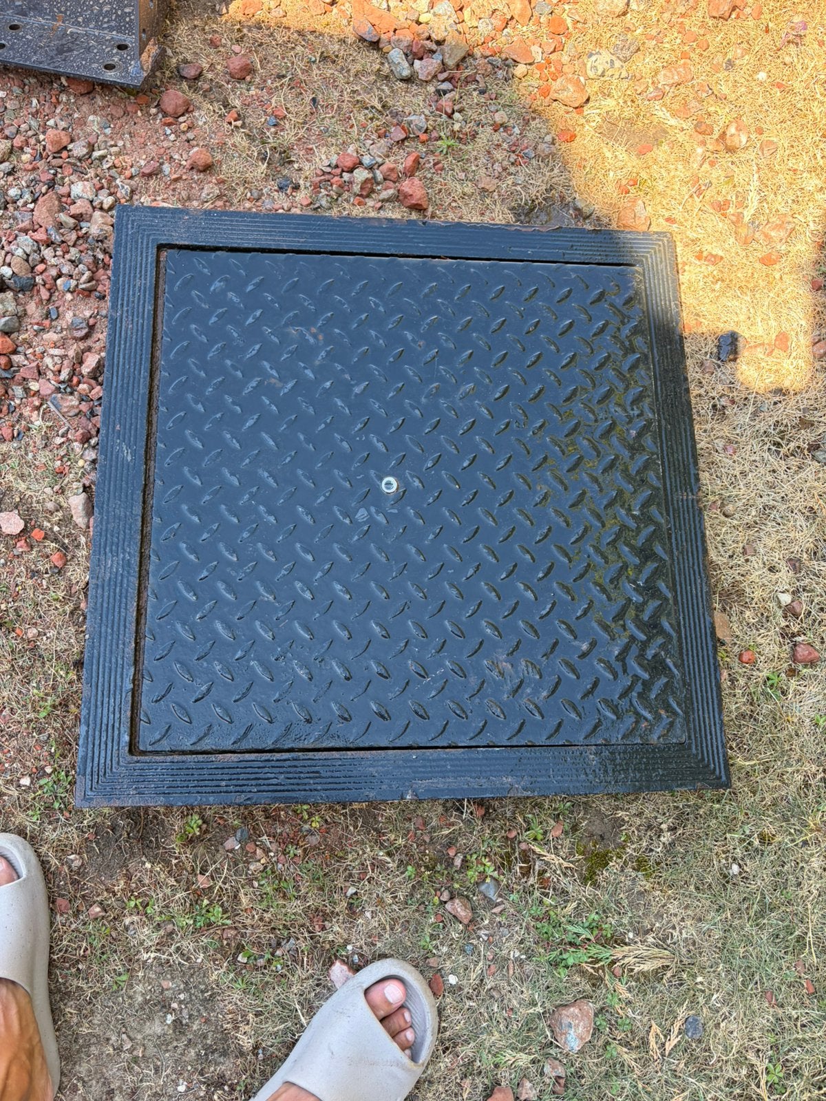 Septische putdeksel 70 / 70 voor terras of tuin, Doe-het-zelf en Bouw, Ophalen, Zo goed als nieuw