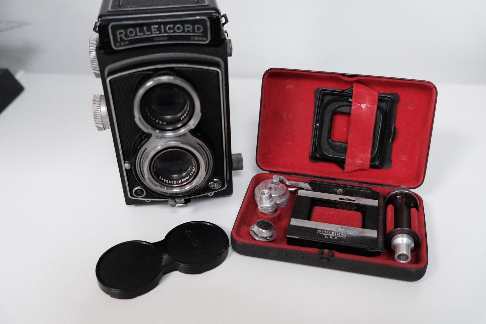 Rolleicord DBP DBGM + Rolleikin 35mm-conv.kit originele doos, Ophalen of Verzenden, Gebruikt, Spiegelreflex, Overige Merken