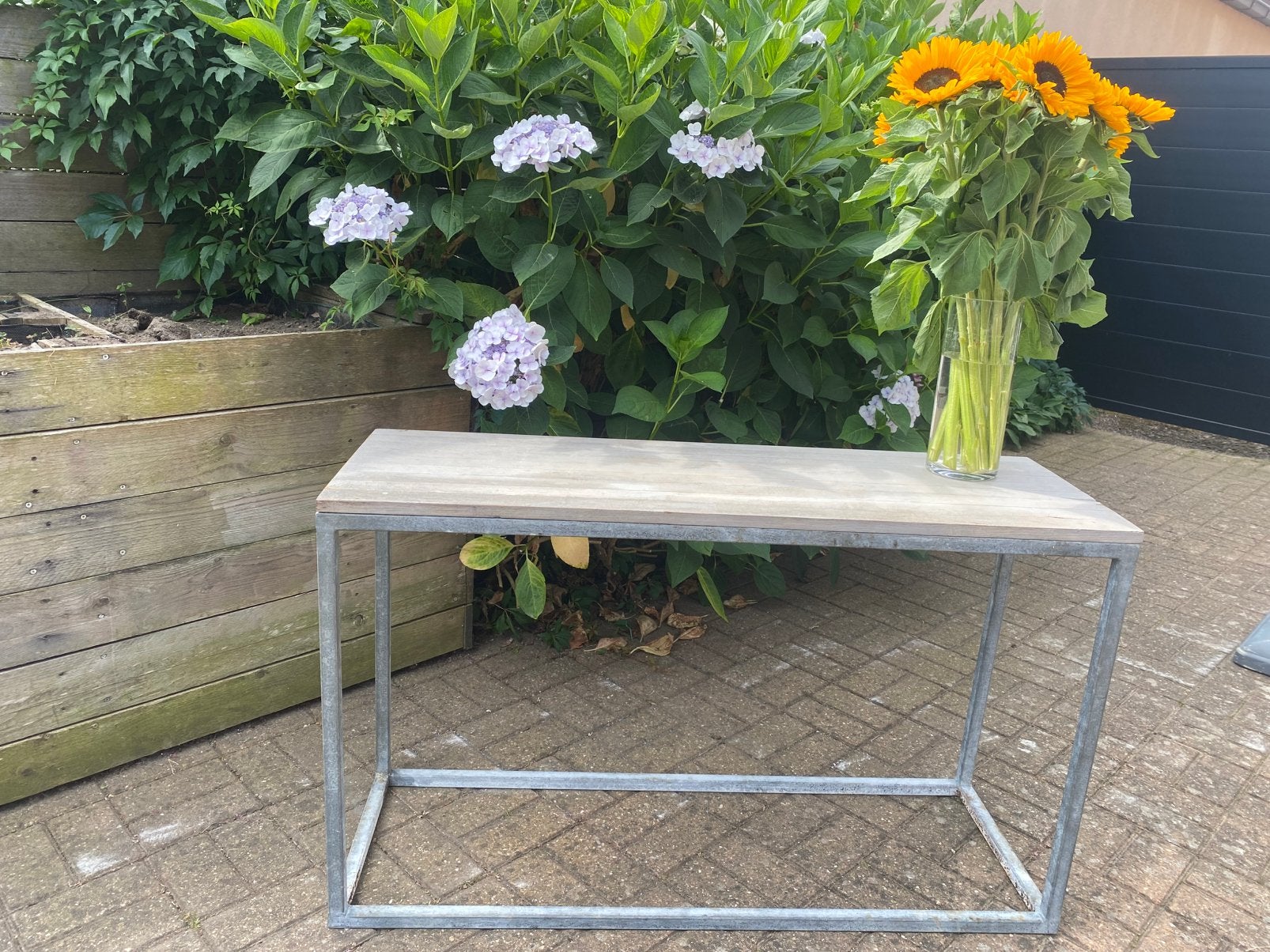 Bijzettafel, plantenrek industriele look, Ophalen, Gebruikt