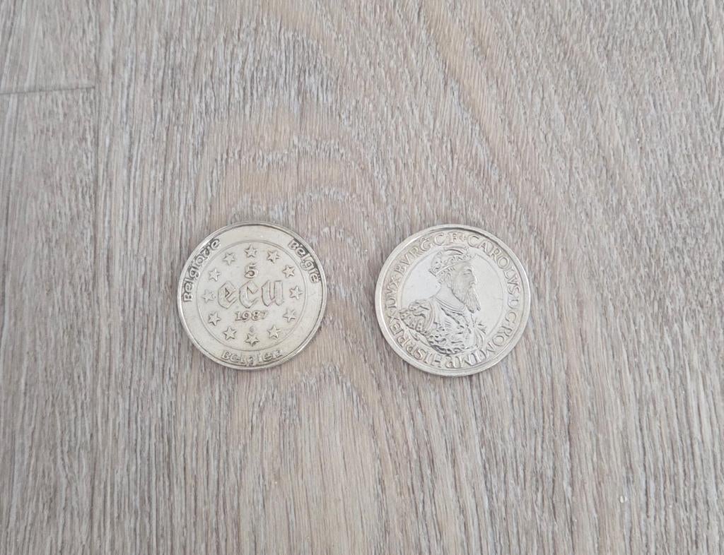 2 zilveren ecu te koop, Ophalen, Zilver, België, Overige waardes