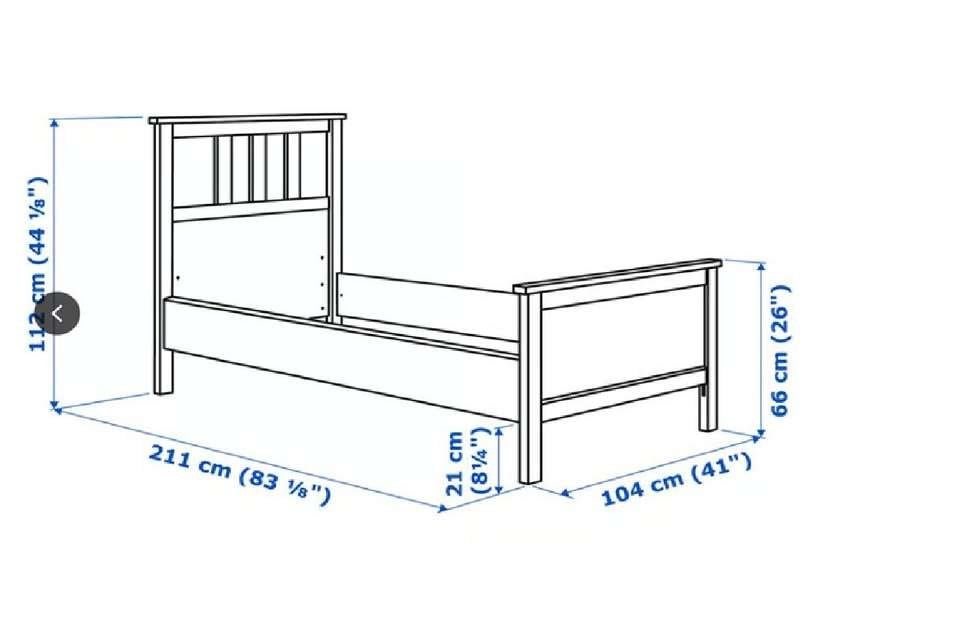IKEA Hemnes bed, Huis en Inrichting, Slaapkamer | Bedden, Ophalen, 90 cm, Eenpersoons, Zwart