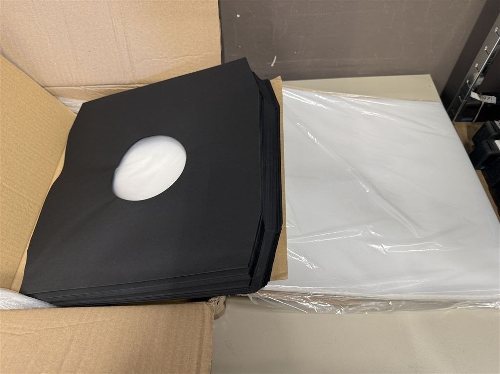 50 12\" inch binnenplatenhoezen zwart 80g papier LP antistat, CD & DVD, Vinyles | Autres Vinyles, Enlèvement ou Envoi, Utilisé