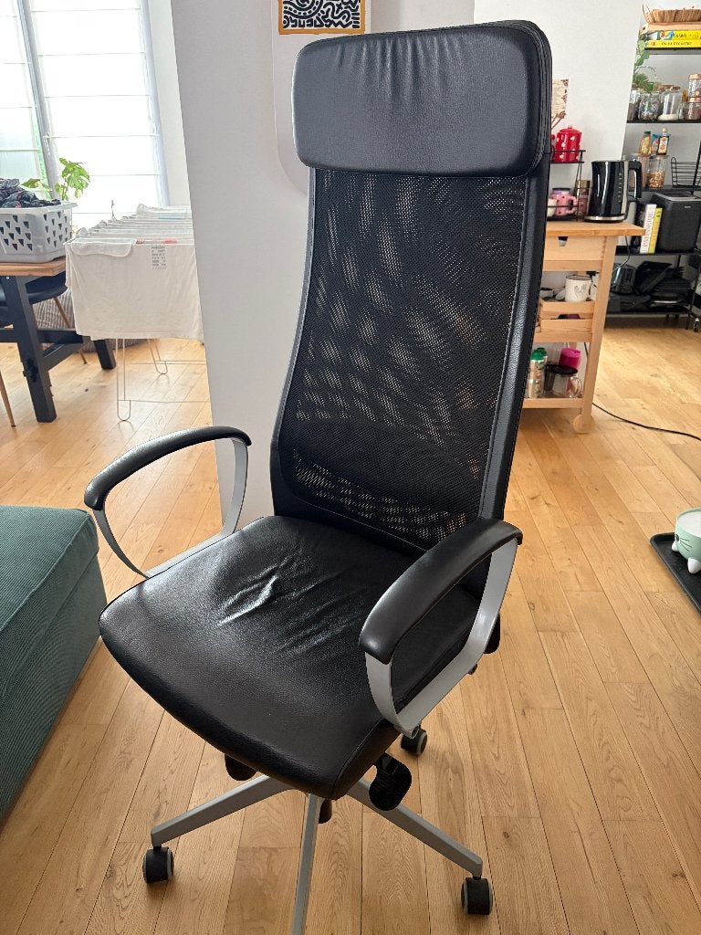 Chaise de bureau Ikea Markus, Enlèvement, Utilisé, Noir, Chaise de bureau
