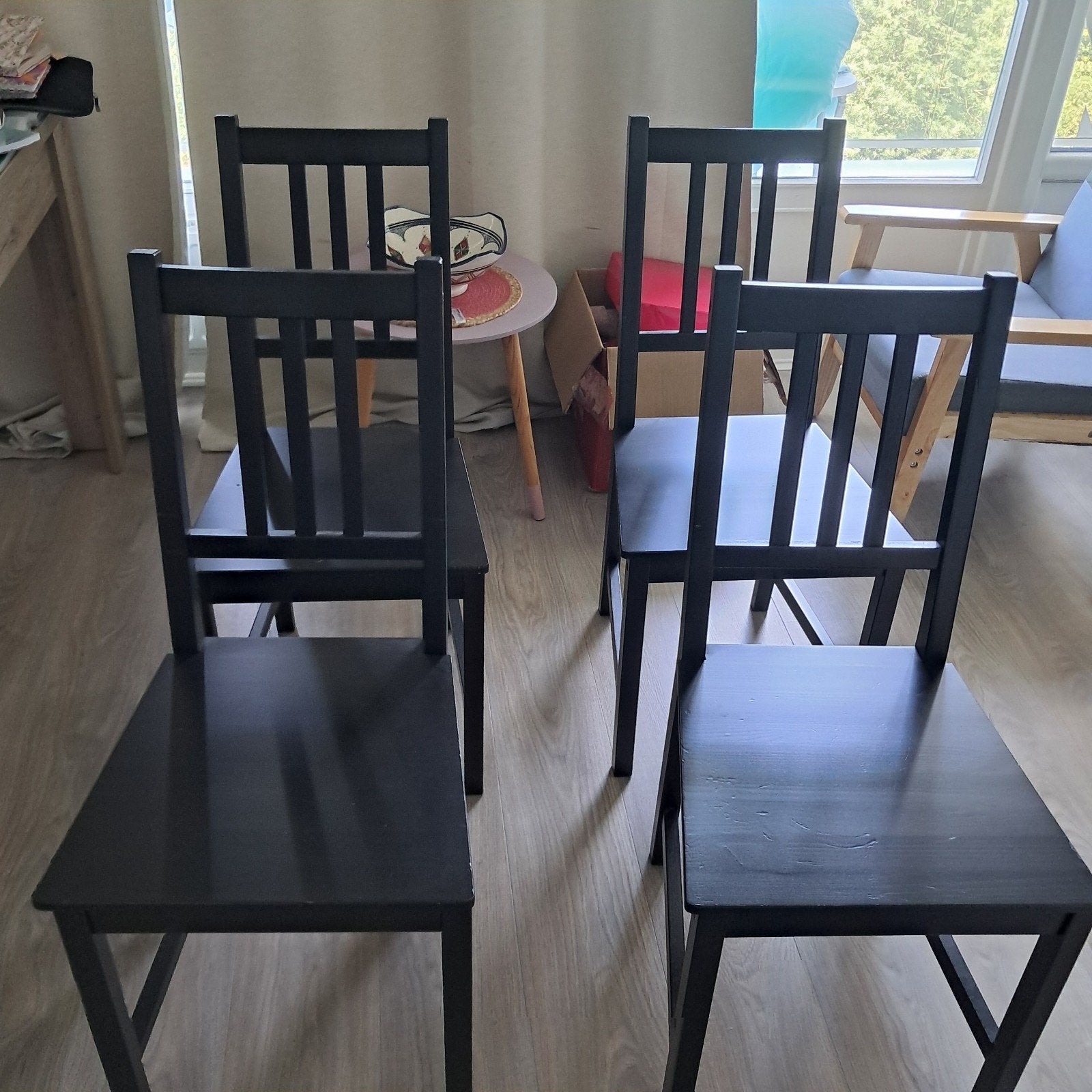 4 chaises Ikea Noirs en parfaite état, Enlèvement