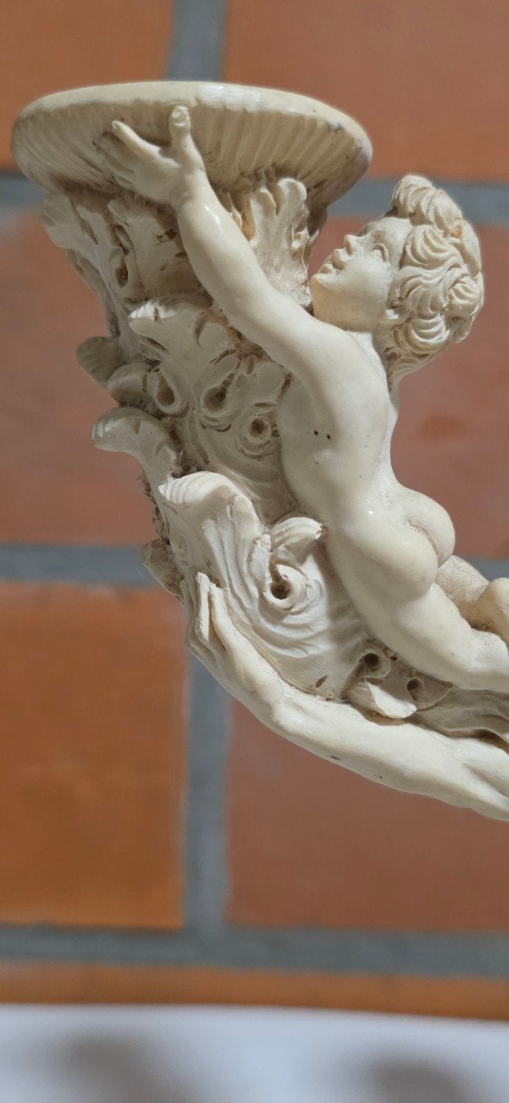 Decoratieve 3-armige kandelaar met engeltjes / putti – ca. 3, Antiek en Kunst, Ophalen of Verzenden