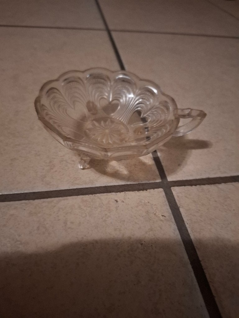 Glazen schoteltje met oor, Ophalen, Overige stijlen, Zo goed als nieuw, Wit
