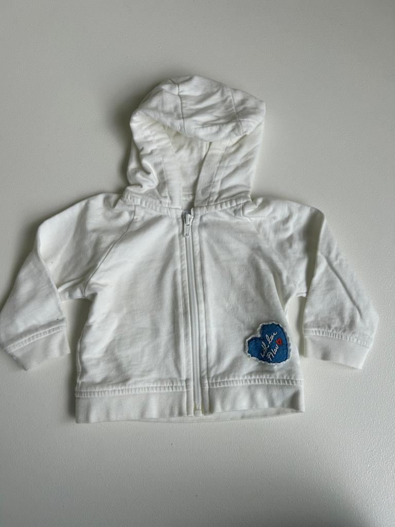 Witte kaptrui meisje - Filou & Friends - 6 mnd, Kinderen en Baby's, Babykleding | Maat 62, Ophalen of Verzenden, Zo goed als nieuw