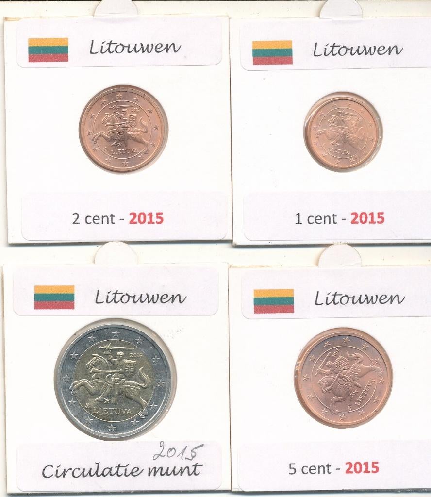 Litouwen 1 cent - 2 cent - 5 cent - 2 euro, Ophalen of Verzenden, Overige landen, 2 euro, Setje
