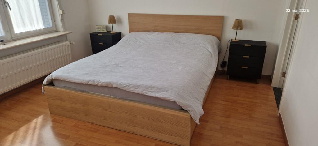 Malmbed 160x200 cm + 4 laden + boxspring Leirsund, Huis en Inrichting, Slaapkamer | Boxsprings, Ophalen