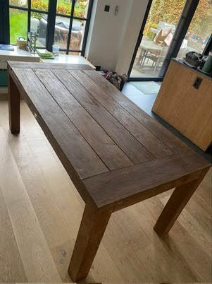 Houten Tuintafel in goede staat, Ophalen, Zo goed als nieuw, Rechthoekig
