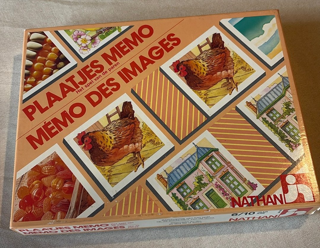 Vintage Nathan Plaatjes Memo Spel, Ophalen of Verzenden, Zo goed als nieuw